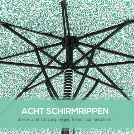 Großer grüner Sonnenschirm mit Metallstange - Ø292 cm