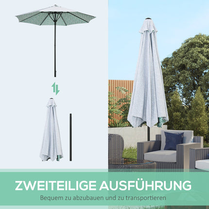 Großer grüner Sonnenschirm mit Metallstange - Ø292 cm