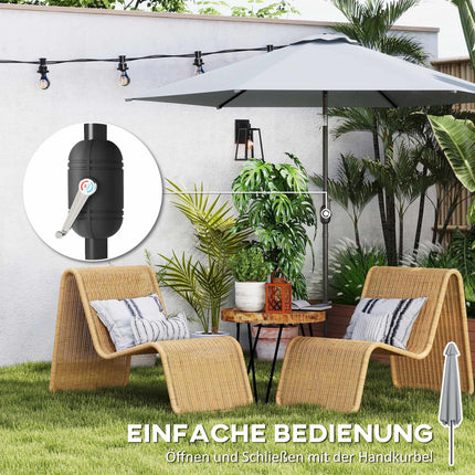 Patio Umbrella 2.95m with Tilt, UPF30+ Polyester