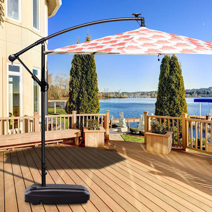 Sonnenschirmständer, 60L Wasser-Sand-Befüllung, Rollbar
