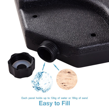 Sonnenschirmständer, befüllbar mit Wasser oder Sand, HDPE Schwarz