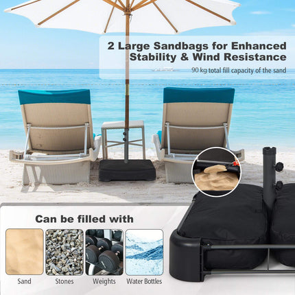 Patio Umbrella Base Stand, 90 kg Fill, Fits 48 mm
