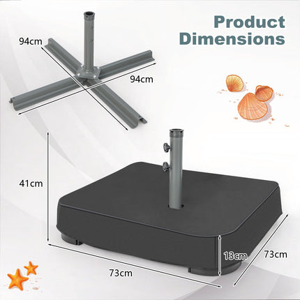 Patio Umbrella Base Stand, 90 kg Fill, Fits 48 mm