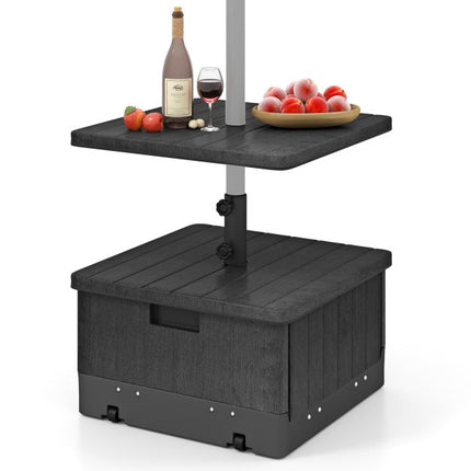 Patio Umbrella Base With Planter, Tray, Weighted Bag