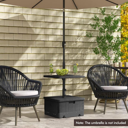 Patio Umbrella Base With Planter, Tray, Weighted Bag