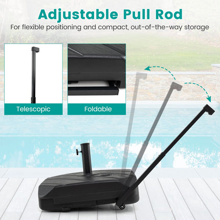 Sonnenschirmständer mit Rollen, 95 kg befüllbar, 3,8–4,8 cm