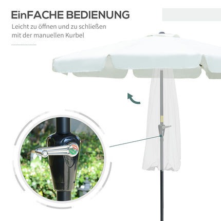 Zahradní slunečník, 2.66M, UV 50+ ochrana, 8 žeber, béžová