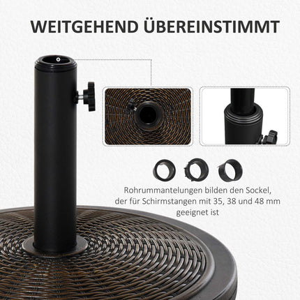 Patio Umbrella Stand, Bronze, Fits 35-48mm Poles