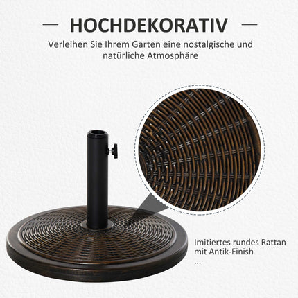 Patio Umbrella Stand, Bronze, Fits 35-48mm Poles