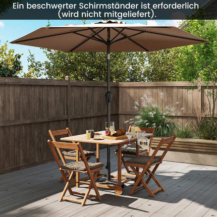 Sonnenschirm mit Kurbel, Kippfunktion, 230 cm, Beige