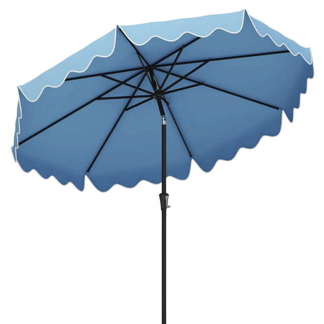 Terrassenschirm mit Kurbel, Neigung & Belüftung, 280cm, Blau