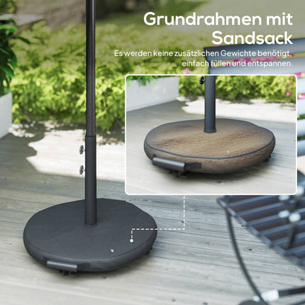 Sonnenschirm mit Sandsackgewichten, doppelter Neigungsfunktion, UV-Schutz