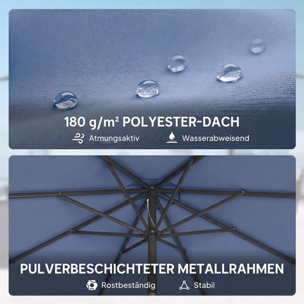 Sonnenschirm mit Sandsackgewichten, doppelter Neigungsfunktion, UV-Schutz