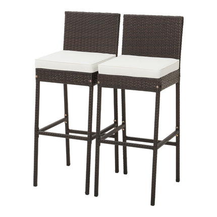 Terrassen-Rattanhocker, gepolstert, 2er-Set, 76 cm