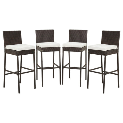 Barhocker-Set für den Außenbereich, 4 Stück, mit Kissen, 76 cm