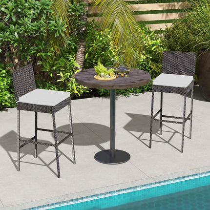 Barhocker-Set für den Außenbereich, 4 Stück, mit Kissen, 76 cm