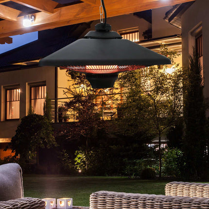 Terrassenstrahler mit Fernbedienung & LED, 2000W, kompakte Größe