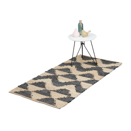 Tapis en jute à motifs 70 x 140 cm