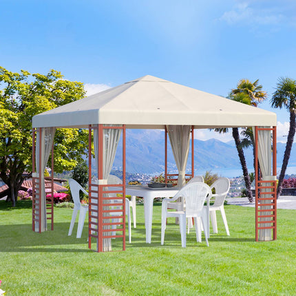 Párty stan pavilon 2.96x2.96M pro 15 osob, béžová, ocel a polyester