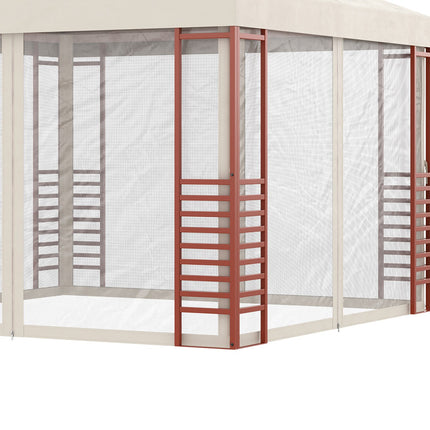 Párty stan pavilon 2.96x2.96M pro 15 osob, béžová, ocel a polyester