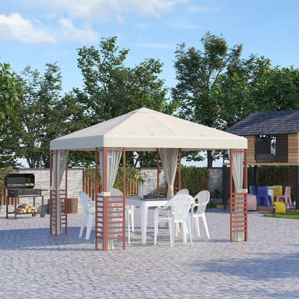 Párty stan pavilon 2.96x2.96M pro 15 osob, béžová, ocel a polyester