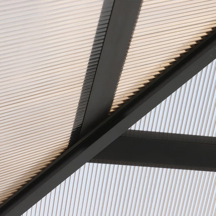 3x3m Aluminium Gartenpavillon, dunkelgrau, PC-Dach