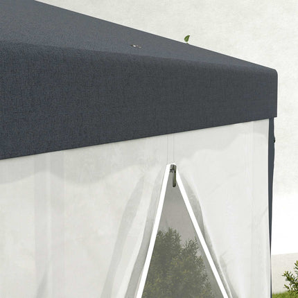 Sechseckiger 4x4m Pavillon, Polyester & Metall, mit Moskitonetz