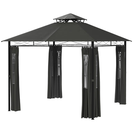 Gartenpavillon-Zelt, ca. 3x3m, dunkelgrau, wetterfest