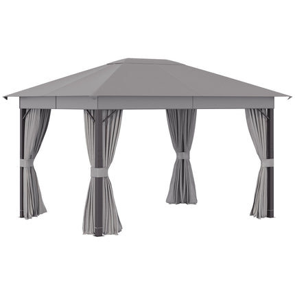 Gartenzelt – 4x3m, grau, Aluminiumgestell