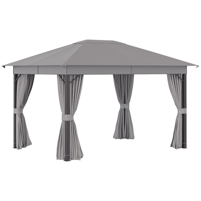 Gartenzelt – 4x3m, grau, Aluminiumgestell