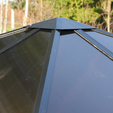 Gartenpavillon-Zelt, schwarzes Aluminium, 300x300x263 cm