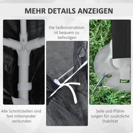 Outdoor-Pavillon-Partyzelt mit Netzseitenwänden, 4x3m, dunkelgrau