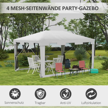 Gartenpavillon-Zelt 4x3m mit Netzwänden