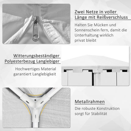 Gartenpavillon-Zelt 4x3m mit Netzwänden
