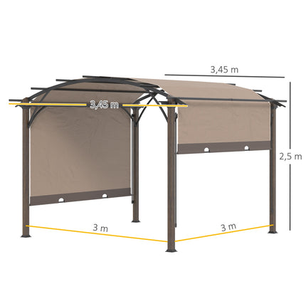 Pergola mit verstellbarem Dach, 3,45x3,45m, UV50 wasserdicht