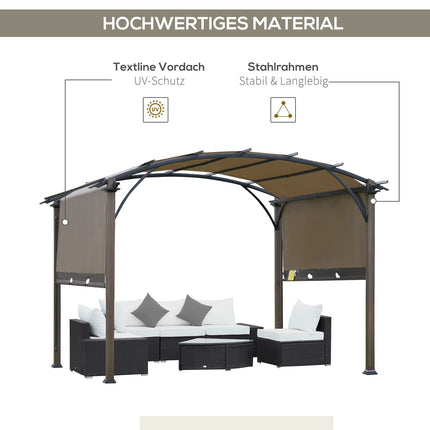 Pergola mit verstellbarem Dach, 3,45x3,45m, UV50 wasserdicht