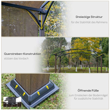 Pergola mit verstellbarem Dach, 3,45x3,45m, UV50 wasserdicht
