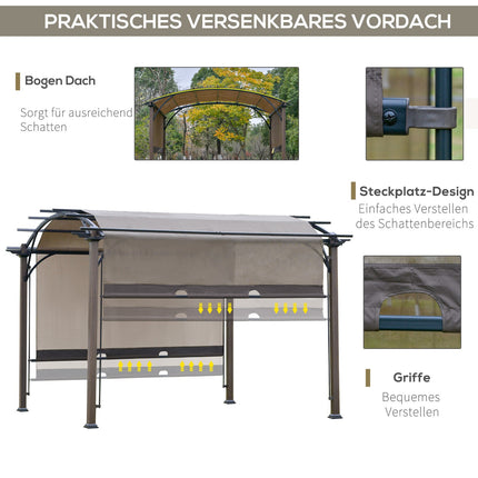 Pergola mit verstellbarem Dach, 3,45x3,45m, UV50 wasserdicht