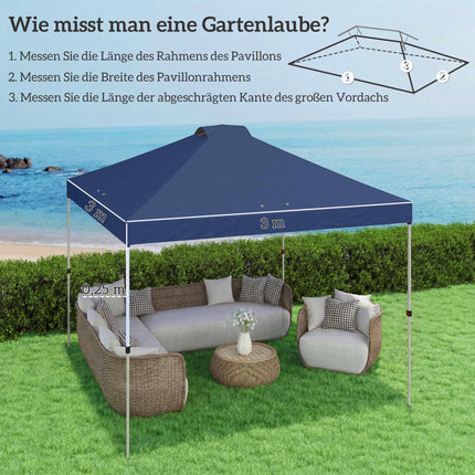 Pavillon Ersatzdach, 300x300 cm, UV50+ Wasserdicht