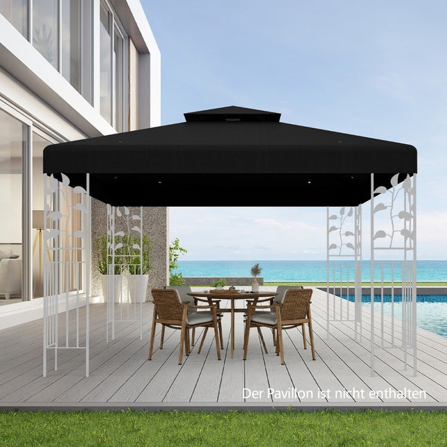Pavillon Ersatzdach 3x3M Schwarz – Wetterfest