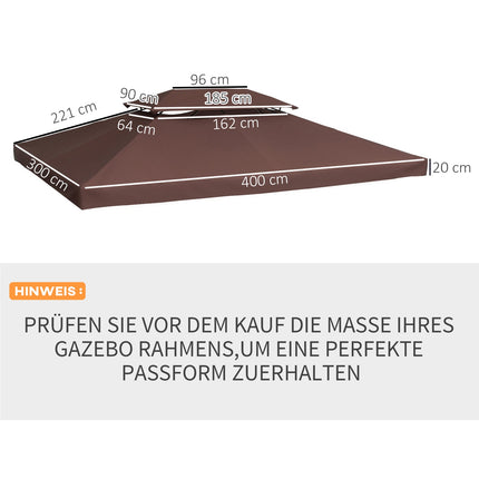 Pavillon Dach Ersatz 3x4M Wasserabweisendes Polyester