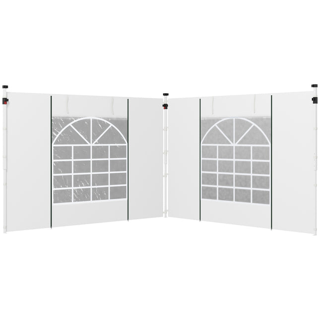 Partyzelt-Seitenwände mit Fenster & Tür, 3x3/3x6 m, Weiß