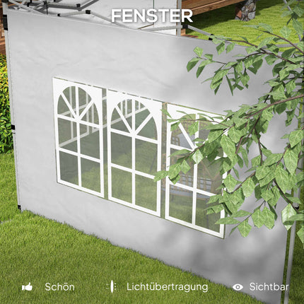 Pavillon-Seitenwände-Set, 3x3/3x4m, wasserdicht, hellgrau