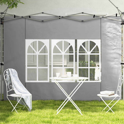 Pavillon-Seitenwände-Set, 3x3/3x4m, wasserdicht, hellgrau