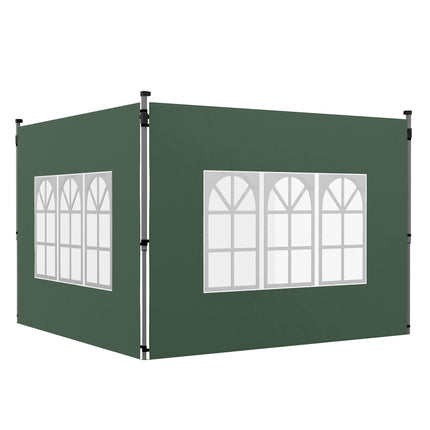 Pavilion Sidewalls Set with Windows, Waterproof, Green