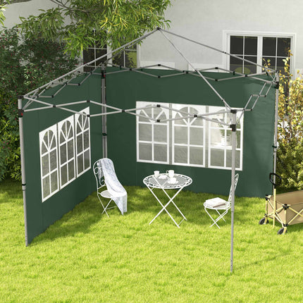 Pavilion Sidewalls Set with Windows, Waterproof, Green