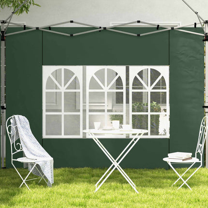 Pavilion Sidewalls Set with Windows, Waterproof, Green