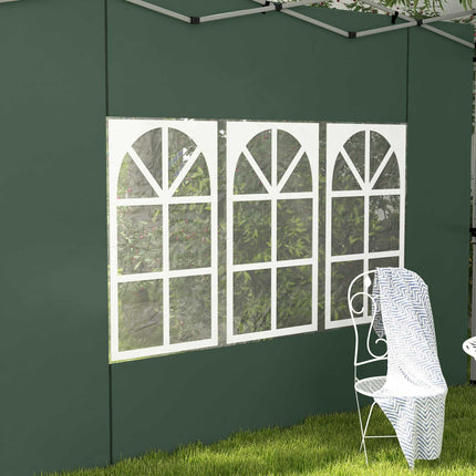 Pavilion Sidewalls Set with Windows, Waterproof, Green