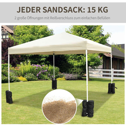 Klapp-Pavillon-Standfüße, 4er-Set – robust, schwarz