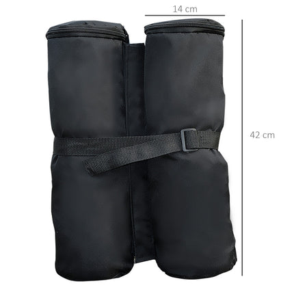 Klapp-Pavillon-Standfüße, 4er-Set – robust, schwarz